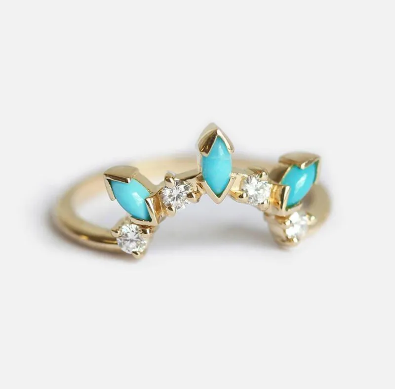DREAMCATCHER RING SET, TURQUOISE DIAMOND RING SET view 4