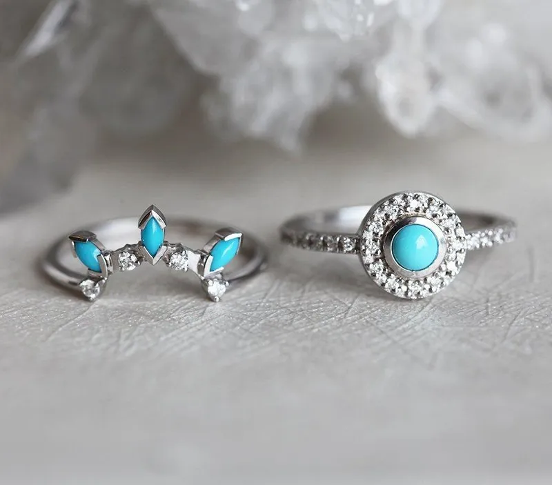 DREAMCATCHER RING SET, TURQUOISE DIAMOND RING SET view 6