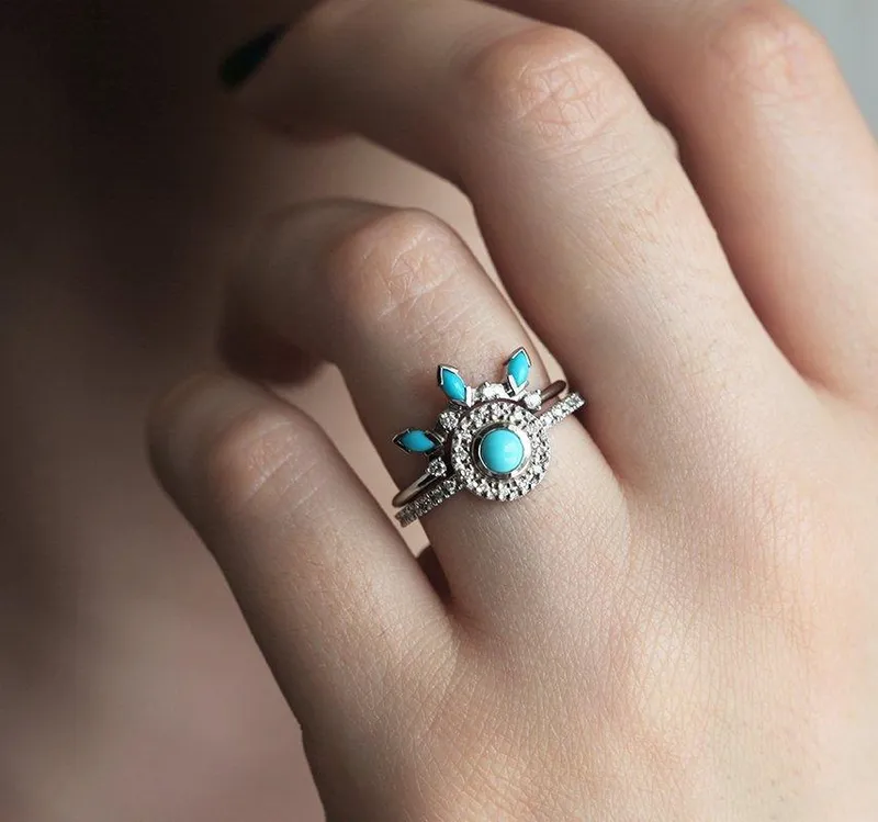 DREAMCATCHER RING SET, TURQUOISE DIAMOND RING SET view 7