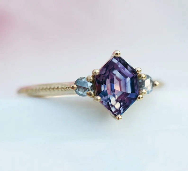 Dua Alexandrite Ring engagement ring
