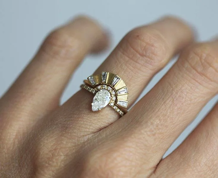 DUFFY DIAMOND RING SET, ENGAGEMENT RING SET view 2