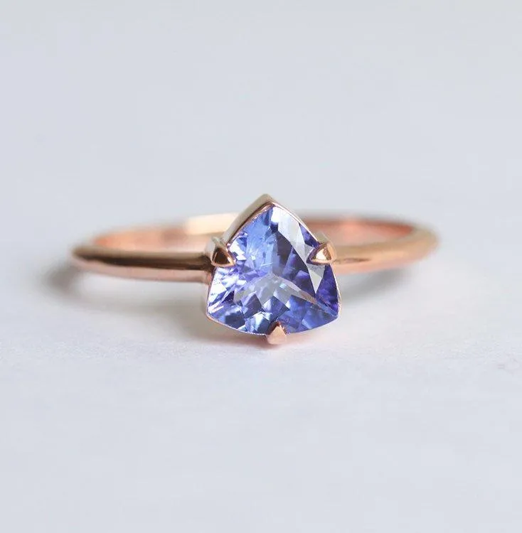 Dulce Trillion Tanzanite Ring Set view 4