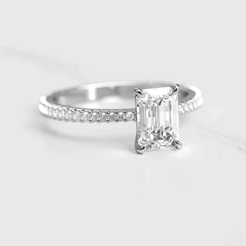EMERALD FULL PAVE TAPERED DIAMOND RING vy 3