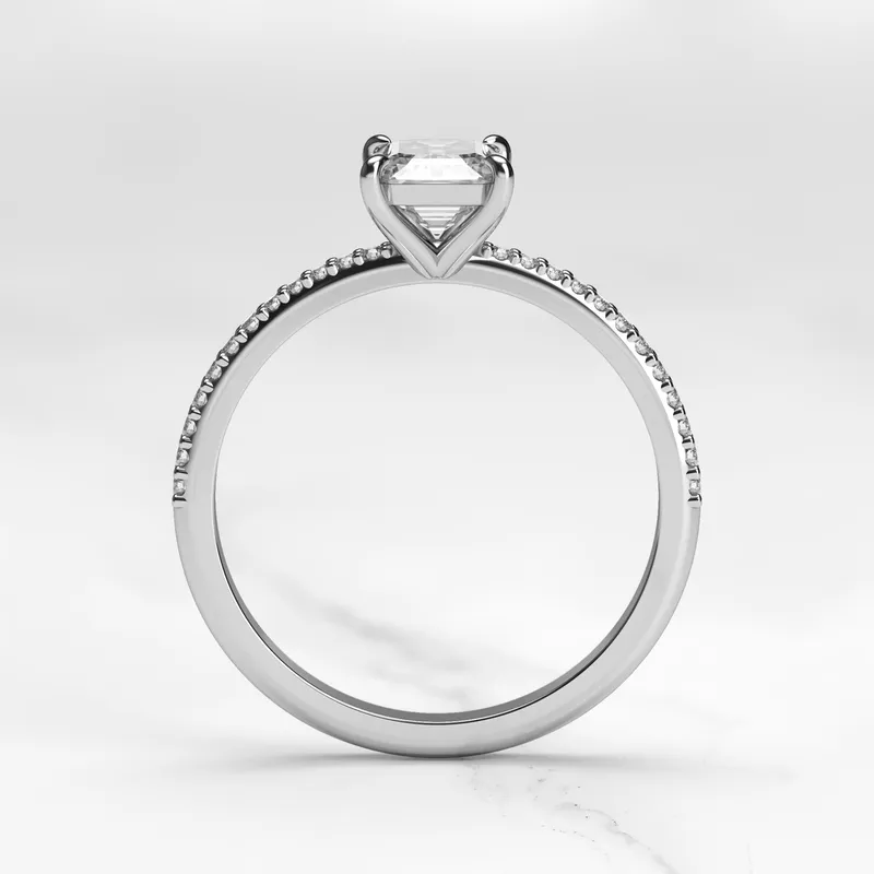 EMERALD HALF PAVE DIAMOND RING vy 12