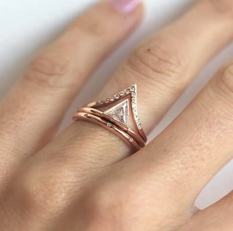 Engagement Ring Set, Solitaire Ring vy 2