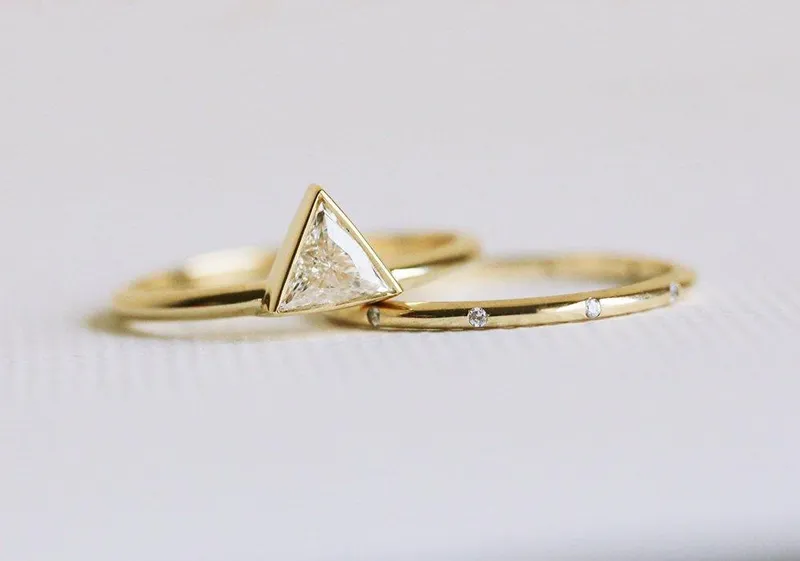 Engagement Ring Set, Solitaire Ring vy 4