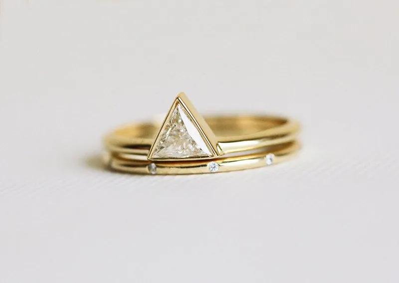 Engagement Ring Set, Solitaire Ring vy 5
