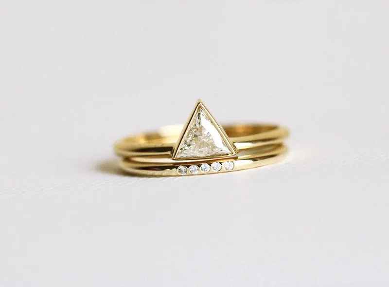 Engagement Ring Set, Solitaire Ring vy 6