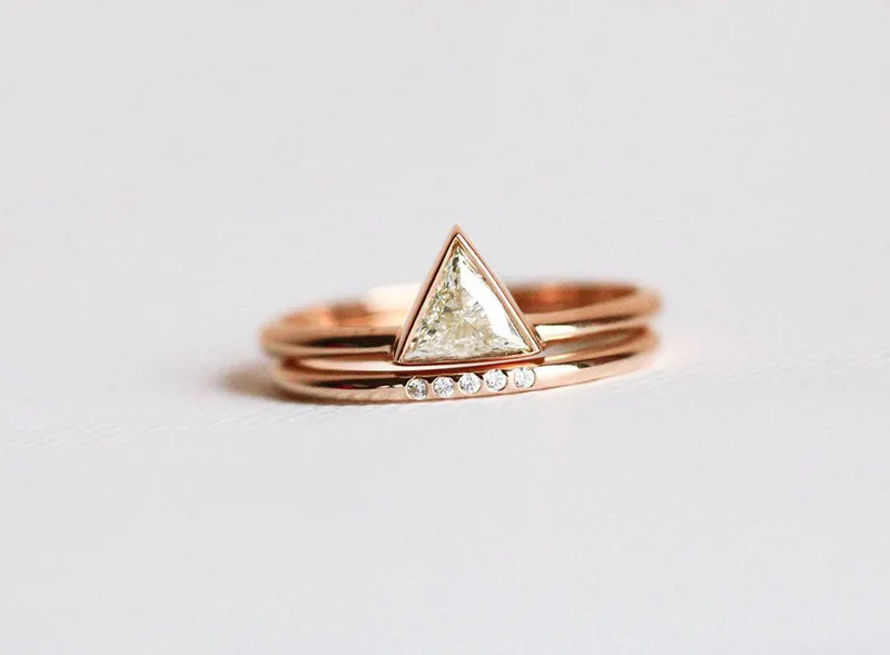 Engagement Ring Set, Solitaire Ring vy 7