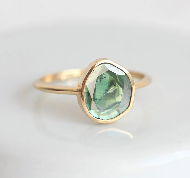 Eulalia Teal Diamond Slice Ring vy 10