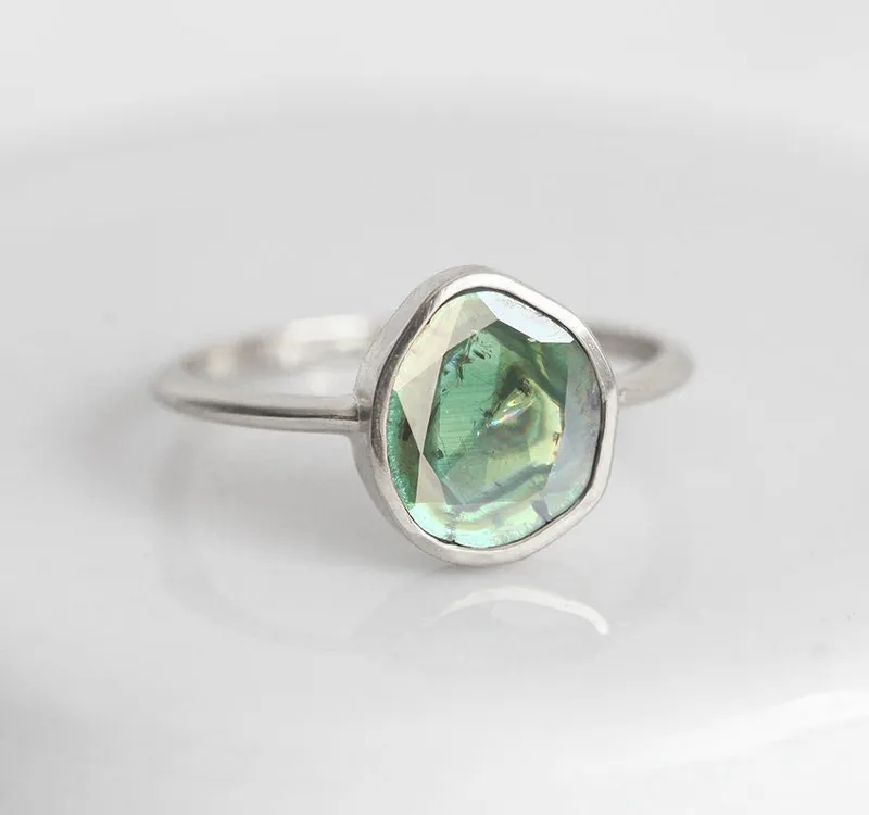 Eulalia Teal Diamond Slice Ring vy 11