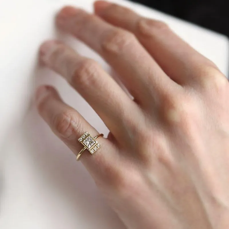 Eden Engagement Ring, Princess Diamond Ring view 3