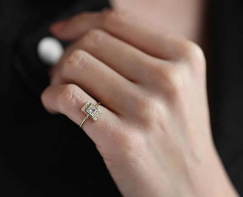 Eden Engagement Ring, Princess Diamond Ring view 5