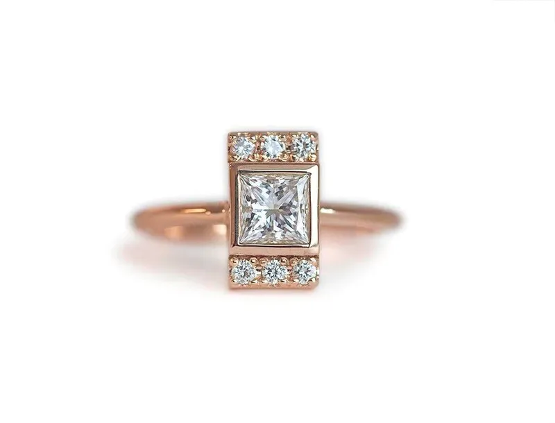 Eden Engagement Ring, Princess Diamond Ring view 6