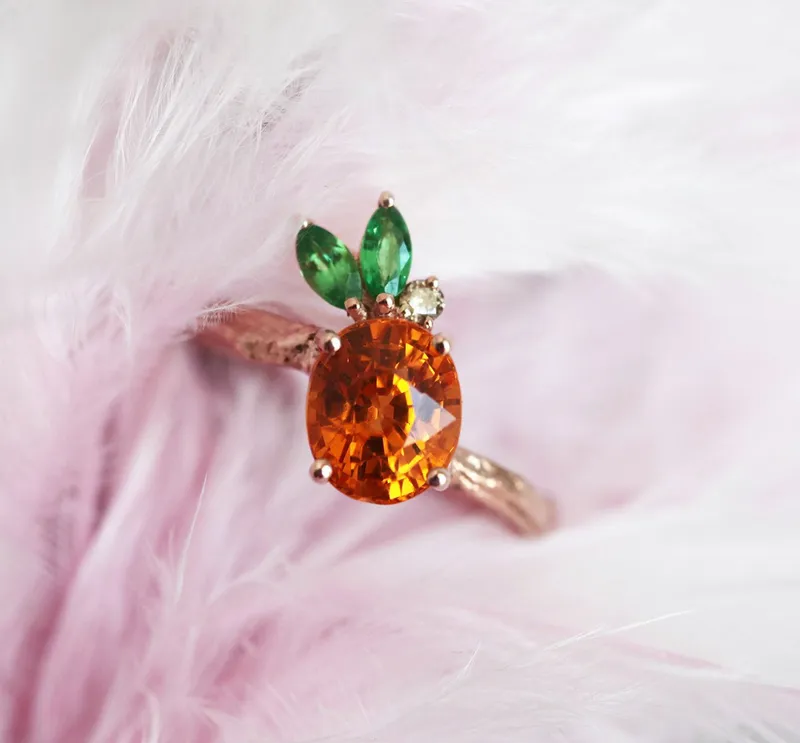 Edith Pineapple Garnet Ring vy 10
