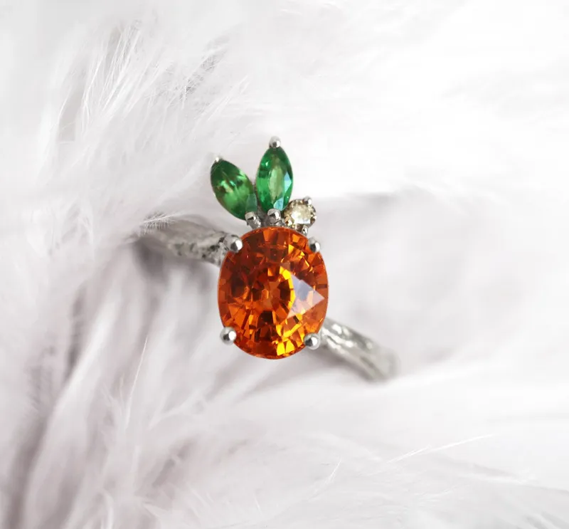 Edith Pineapple Garnet Ring vy 11