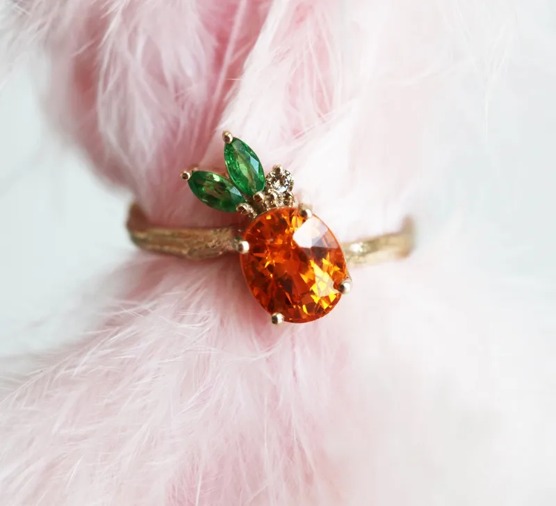 Edith Pineapple Garnet Ring vy 3