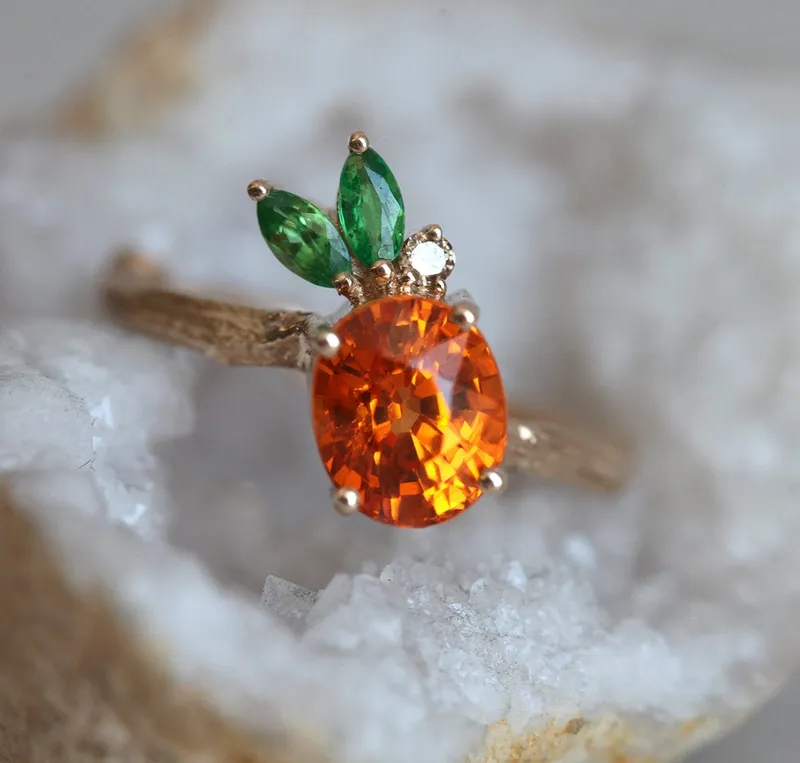 Edith Pineapple Garnet Ring vy 5