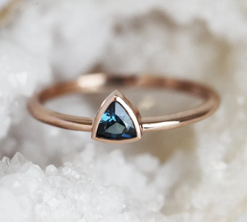 Ekanshi Trillion Cut Sapphire Ring view 2