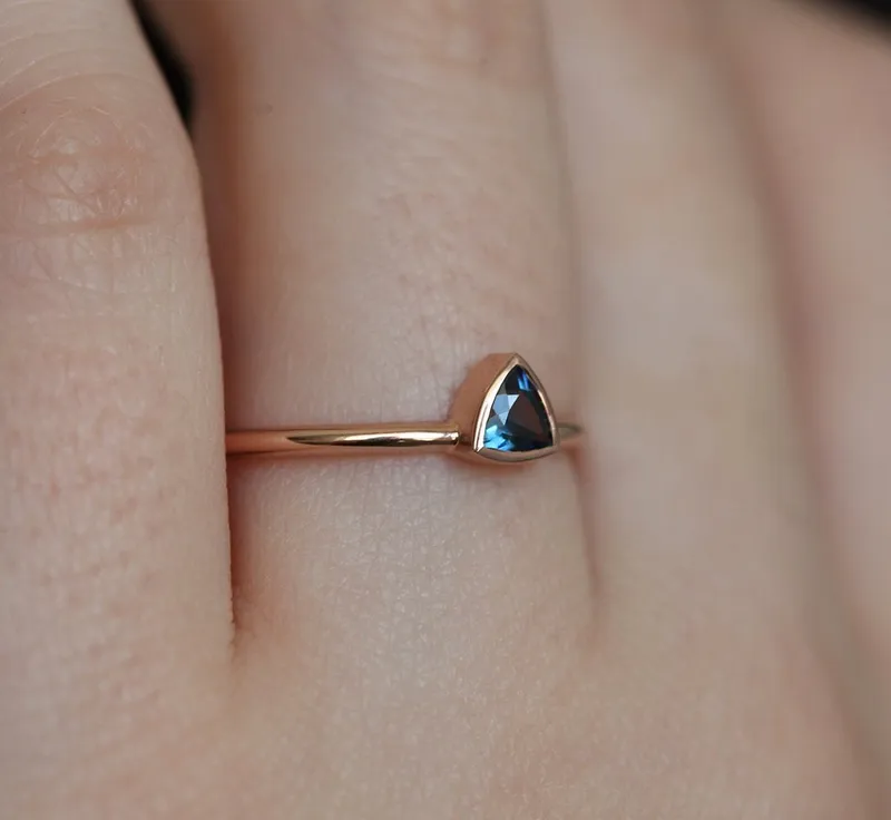 Ekanshi Trillion Cut Sapphire Ring view 4