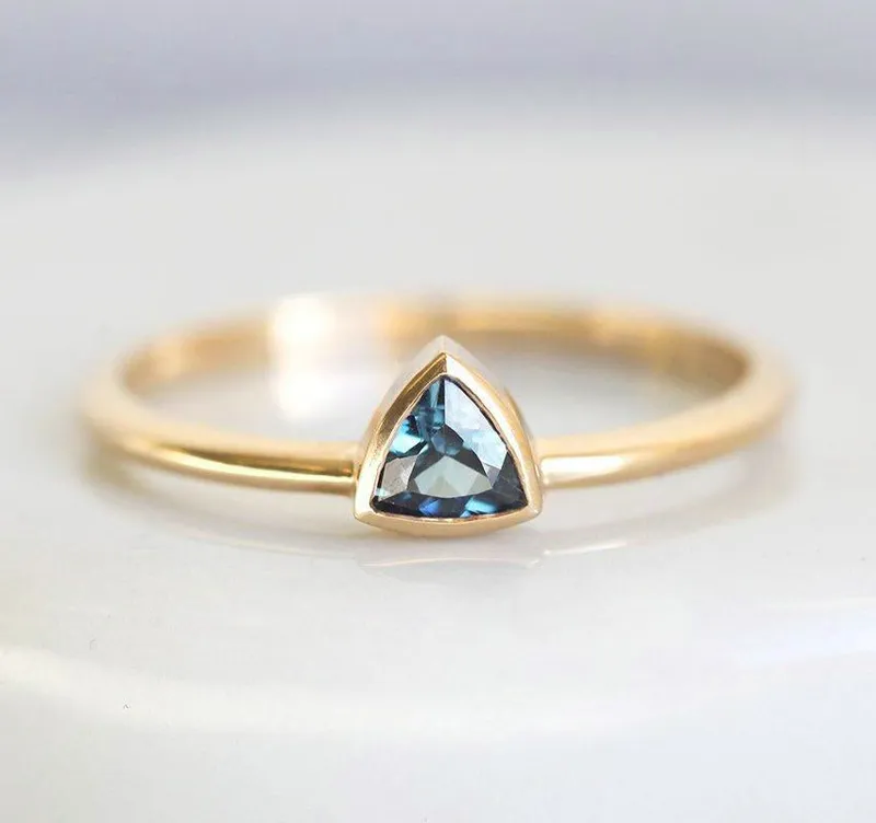 Ekanshi Trillion Cut Sapphire Ring view 5