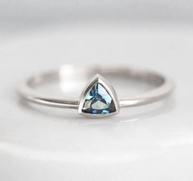 Ekanshi Trillion Cut Sapphire Ring view 6