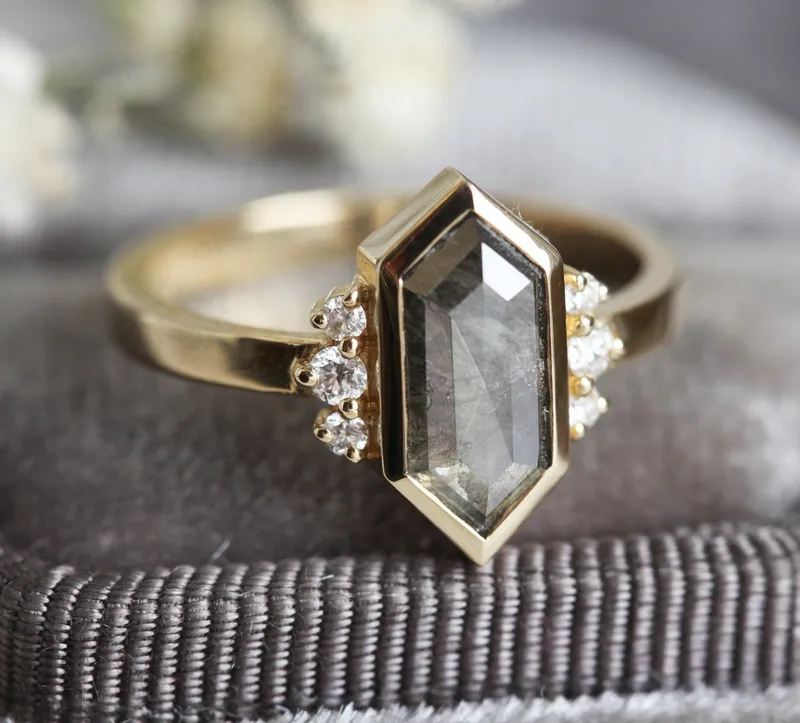 Elise Salt & Pepper Diamond Ring view 10