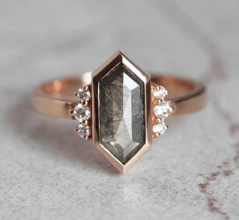 Elise Salt & Pepper Diamond Ring view 11