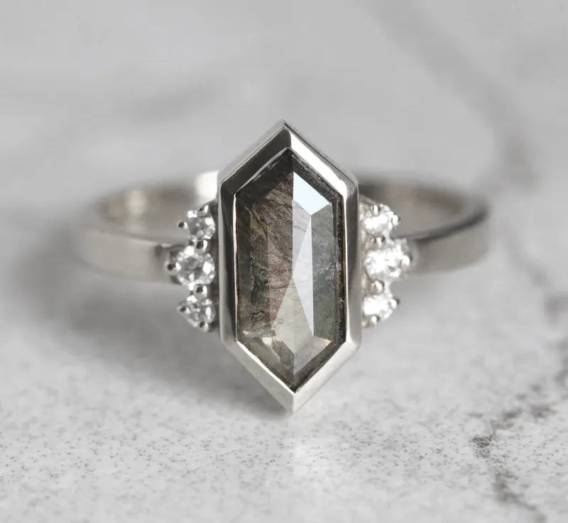 Elise Salt & Pepper Diamond Ring view 12