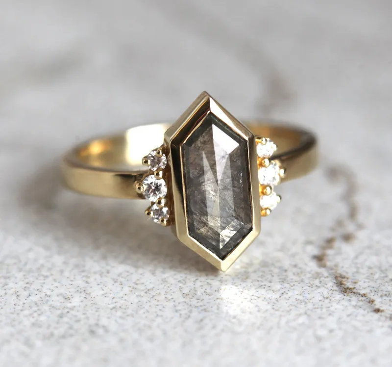 Elise Salt & Pepper Diamond Ring view 2