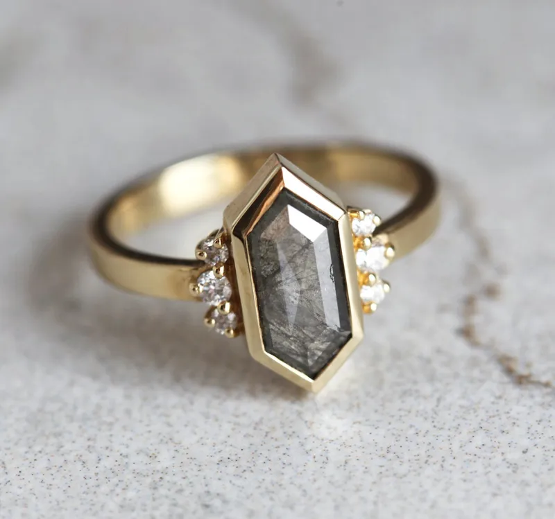 Elise Salt & Pepper Diamond Ring view 3