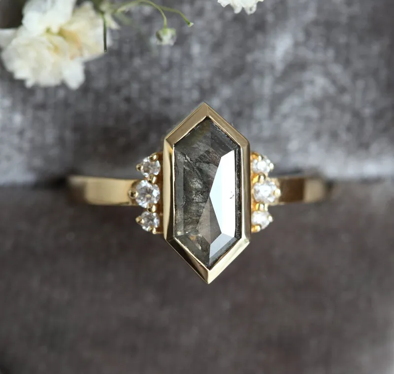 Elise Salt & Pepper Diamond Ring view 4
