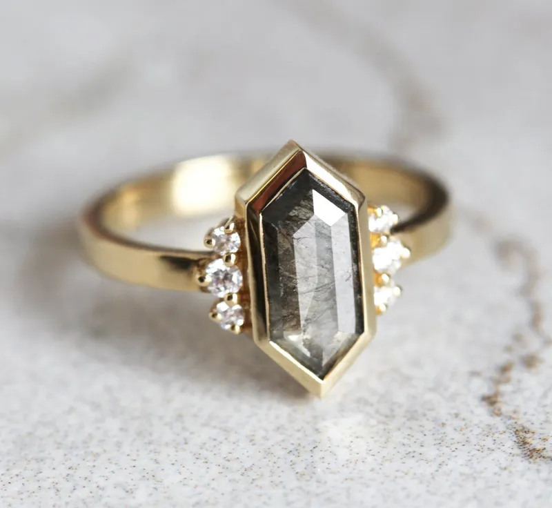 Elise Salt & Pepper Diamond Ring view 5