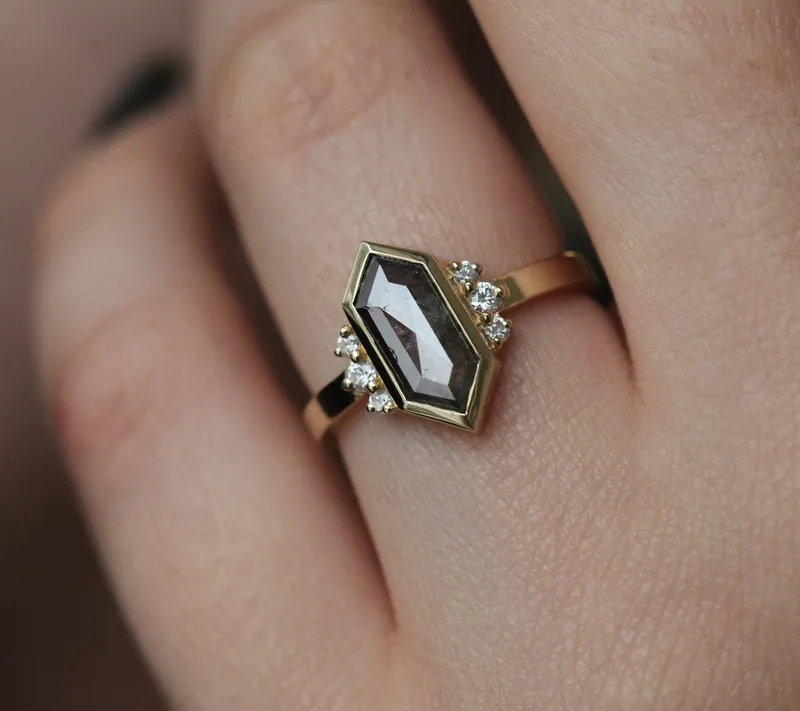 Elise Salt & Pepper Diamond Ring view 6