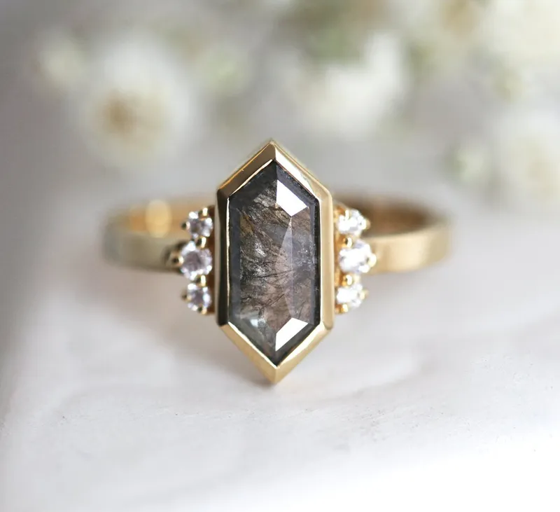 Elise Salt & Pepper Diamond Ring view 7