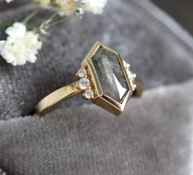 Elise Salt & Pepper Diamond Ring view 8