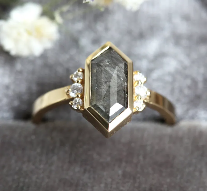 Elise Salt & Pepper Diamond Ring view 9