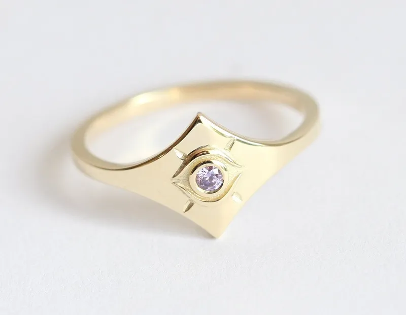 ELLISON TANZANITE EVIL EYE RING view 2