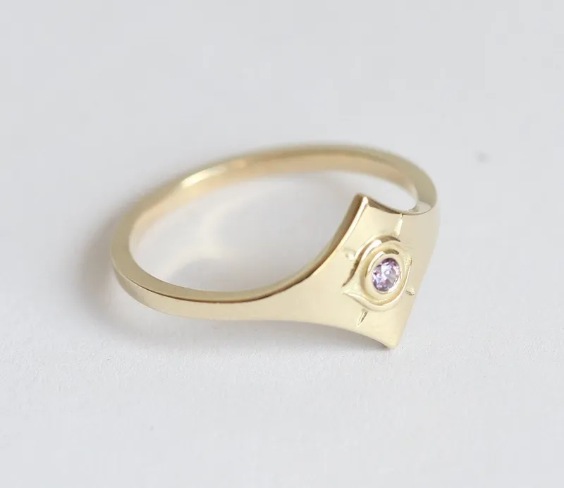 ELLISON TANZANITE EVIL EYE RING view 3