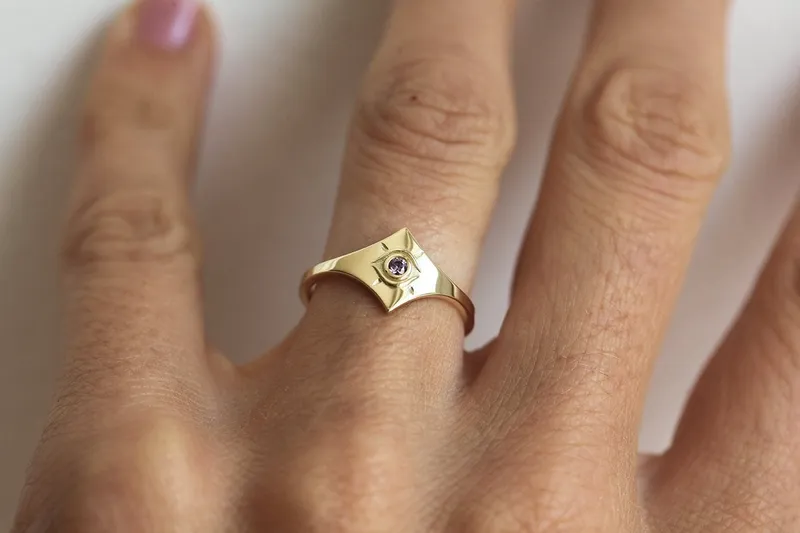 ELLISON TANZANITE EVIL EYE RING view 4