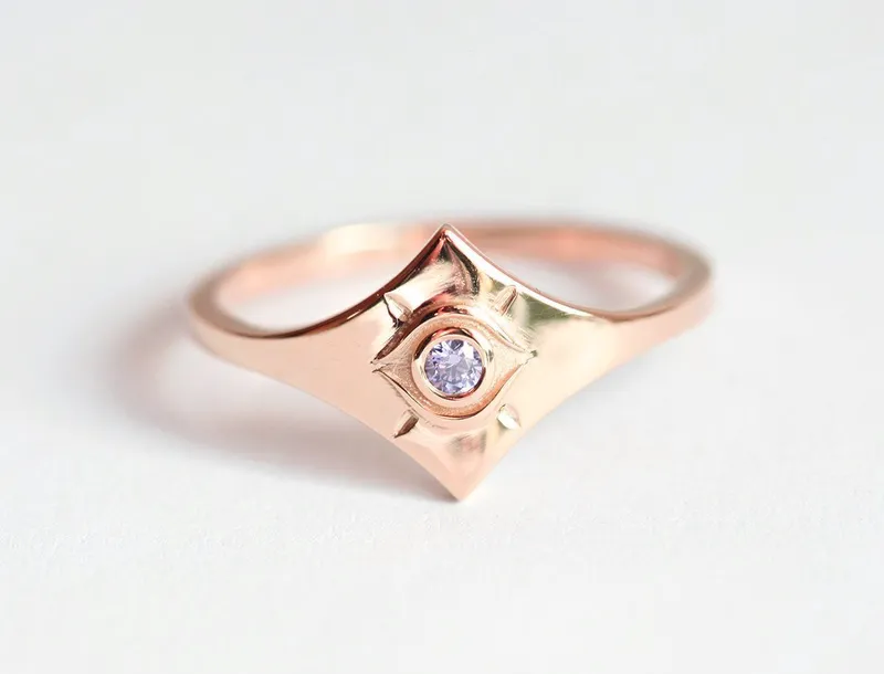 ELLISON TANZANITE EVIL EYE RING view 5