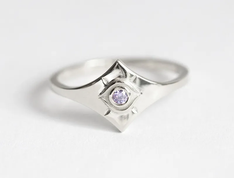 ELLISON TANZANITE EVIL EYE RING view 6
