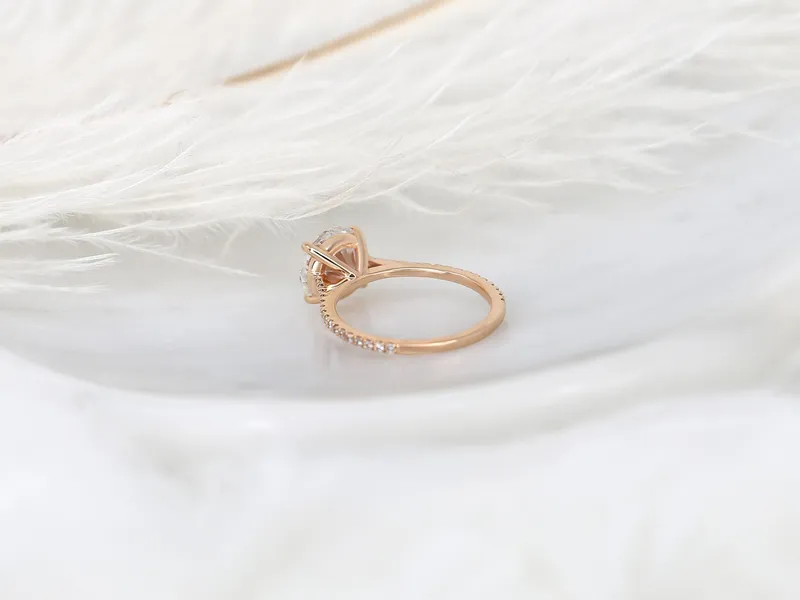 2.70ct Eloise 9mm 14kt Rose Gold Moissanite Diamond Minimalist Round Solitaire Ring vy 3