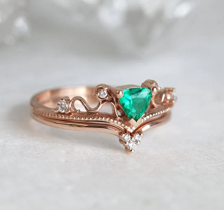 ELSA EMERALD RING SET view 5