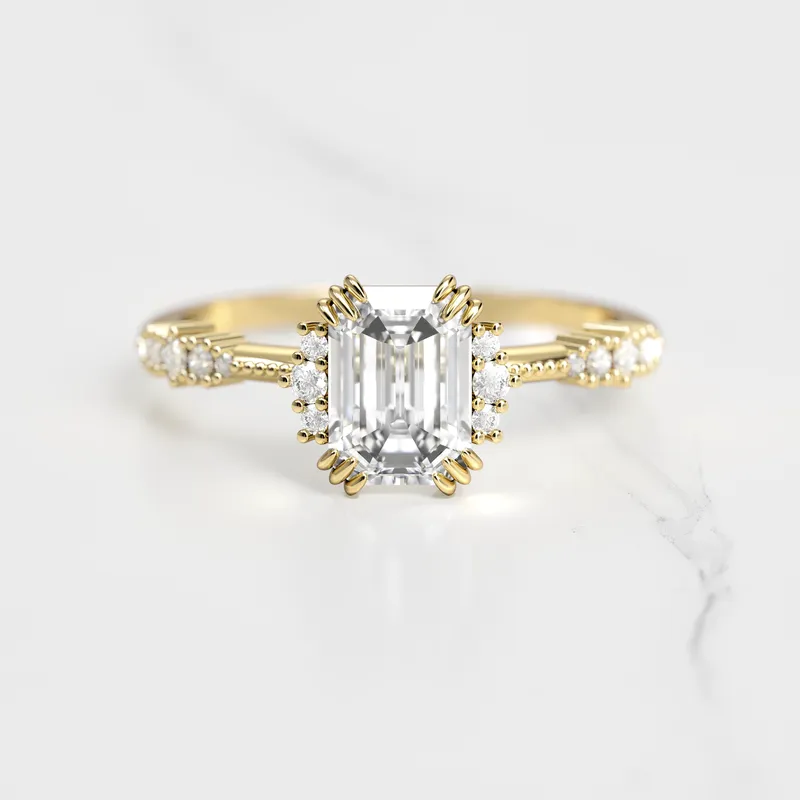 EMERALD CLUSTER DIAMOND RING vy 4