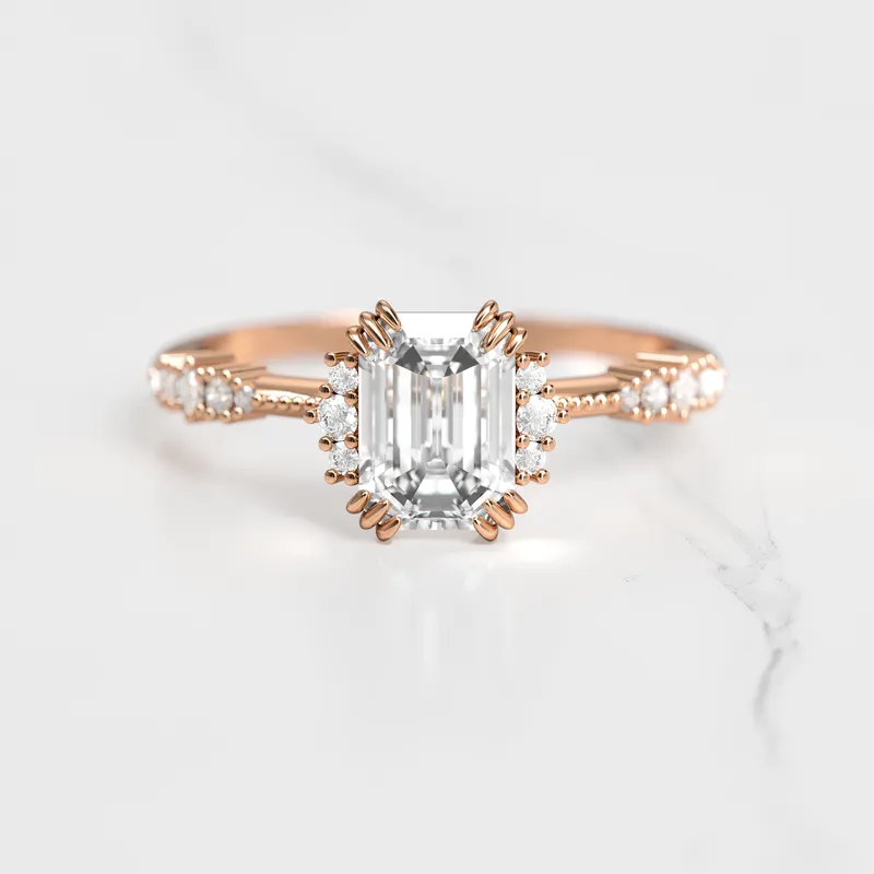 EMERALD CLUSTER DIAMOND RING vy 5