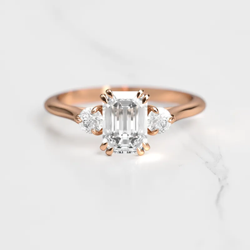 Emerald Diamond Ring With Accent Stones vy 3