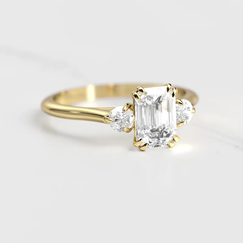 Emerald Diamond Ring With Accent Stones vy 4