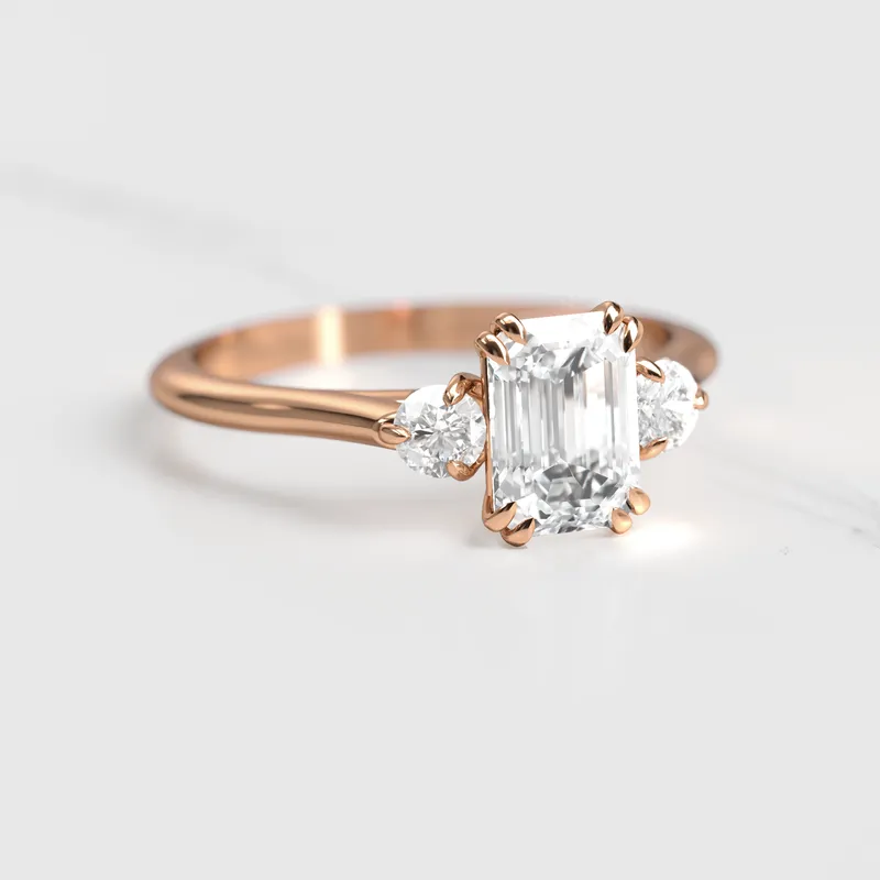 Emerald Diamond Ring With Accent Stones vy 5
