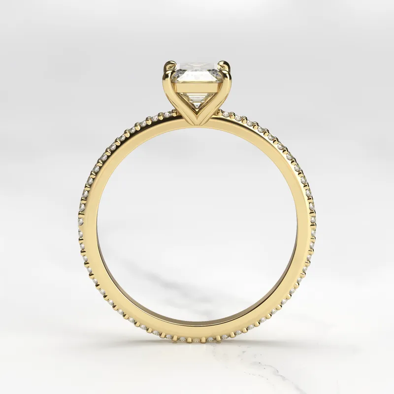 Emerald Full Pave Diamond Ring view 10